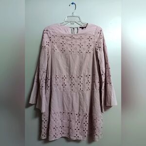 Papermoon Dress Women Mini A Line Bell Sleeves Lilac Purple Size Small, EUC